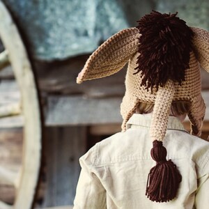 CROCHET PATTERN Funky Donkey Hat with Tail image 3