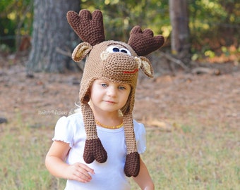 CROCHET PATTERN Eh Moose Animal Hat