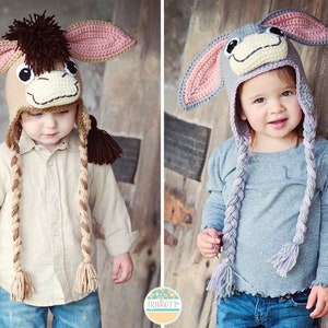 CROCHET PATTERN Funky Donkey Hat with Tail image 5