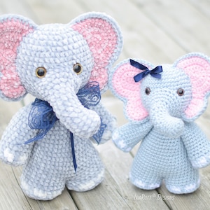 CROCHET PATTERN  Josefina and Jeffery Chubby Little Elephants