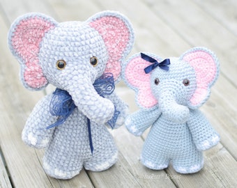 CROCHET PATTERN  Josefina and Jeffery Chubby Little Elephants