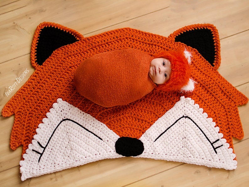 CROCHET PATTERN Foxy Fox Animal Rug image 1