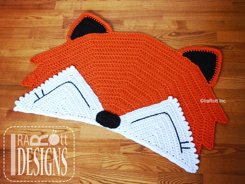 CROCHET PATTERN Foxy Fox Animal Rug image 3