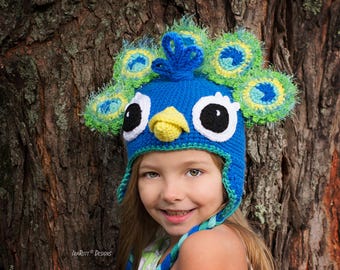 CROCHET PATTERN Pavo the Peacock Hat