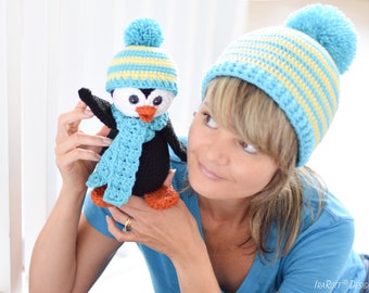 CROCHET PATTERN Roma The Happy Penguin And Hat