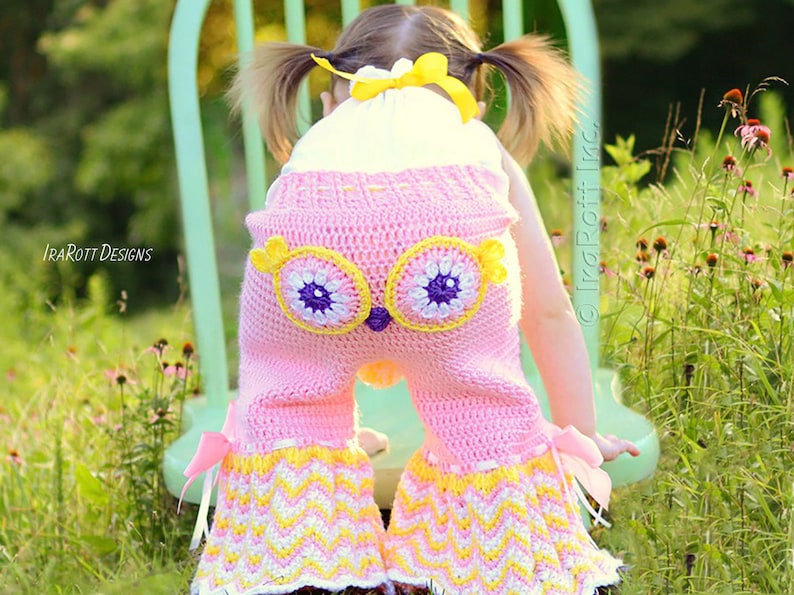 CROCHET PATTERN Fiesta Owl Pants and Ruffled Bloomers image 1