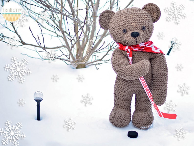 CROCHET PATTERN John the Canadian Bear Big Amigurumi image 7