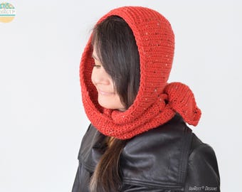 Crochet Hooded Scarf Pattern – Garterline Seamless Scarf with Hood