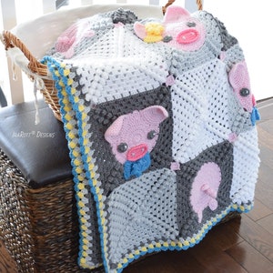 CROCHET PATTERN Pinky The Piggy Blanket image 7