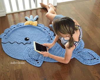 CROCHET PATTERN Joyce and Justin Whale Animal Rug