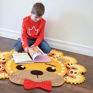 CROCHET PATTERN Lion Animal Rug image 1