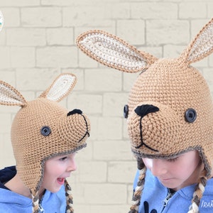 CROCHET PATTERN Kangaroo Joey Animal Hat image 3