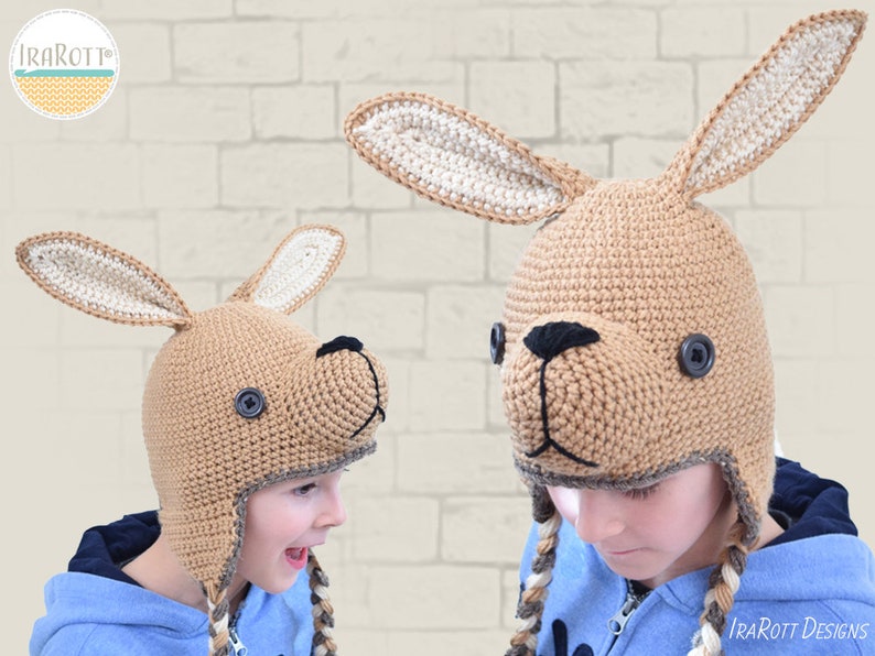 CROCHET PATTERN Kangaroo Joey Animal Hat image 3