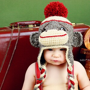 CROCHET PATTERN Spunky The Sock Monkey Hat image 7