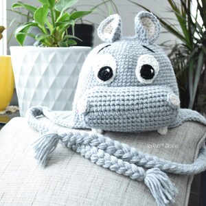 CROCHET PATTERN Happy Hippo the Hippopotamus Animal Hat image 5