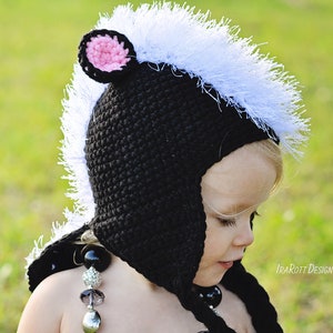 CROCHET PATTERN Daisy the Skunk Animal Hat