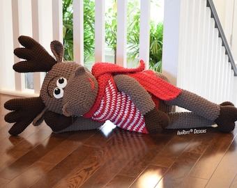 Crochet Moose Pattern PDF, Giant Amigurumi, Woodland Animal Plush Toy