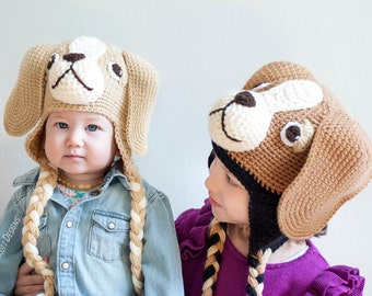 CROCHET PATTERN Bobby the Beagle Puppy Dog Hat