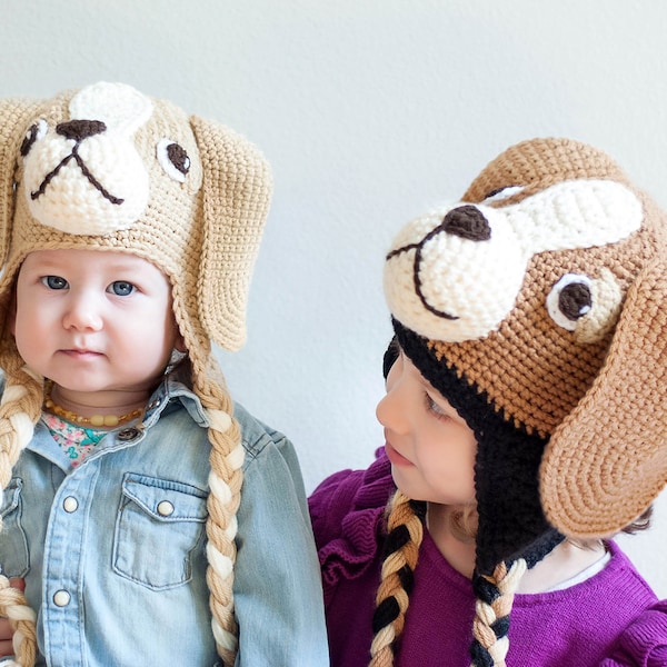 CROCHET PATTERN Bobby the Beagle Puppy Dog Hat