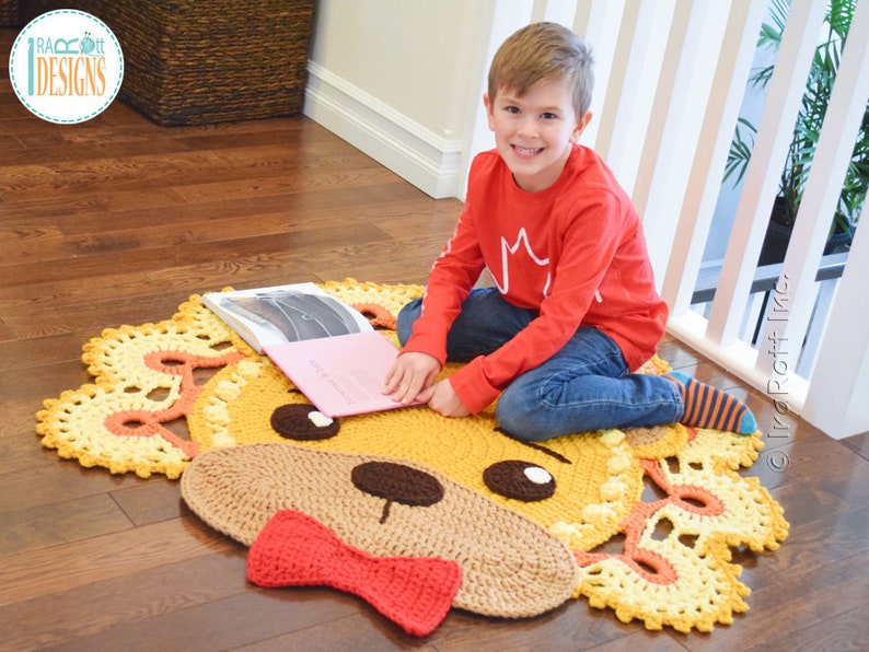 CROCHET PATTERN Lion Animal Rug image 3