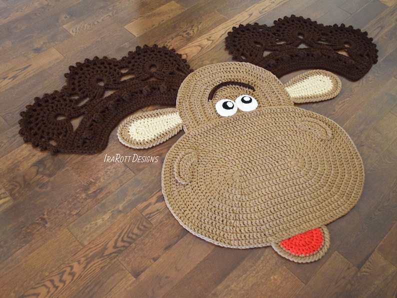 CROCHET PATTERN Eh Moose Animal Rug image 1