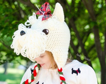 CROCHET PATTERN Scott and Scotia the Scottish Terrier Puppy Dog Hat