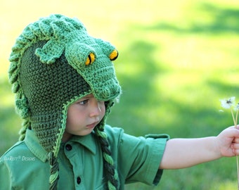 CROCHET PATTERN Snappy Simon The Crocodile Animal Hat