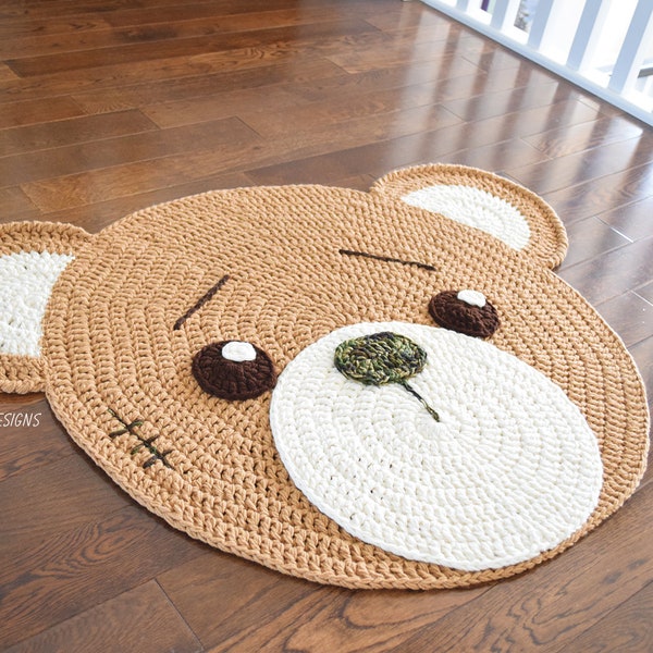 CROCHET PATTERN Teddy Bear Animal Rug