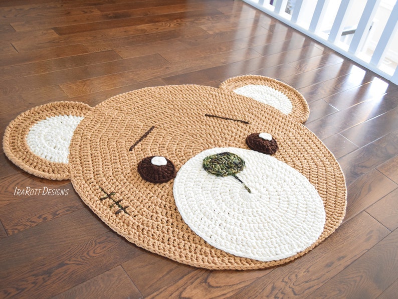 CROCHET PATTERN Teddy Bear Animal Rug 