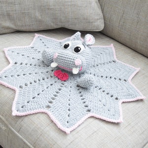 CROCHET PATTERN Happy Hippo the Hippopotamus Lovey image 1