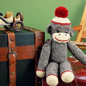 CROCHET PATTERN Spunky The Big Sock Monkey Amigurumi