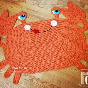 CROCHET PATTERN Cranky Crab Animal Rug image 6