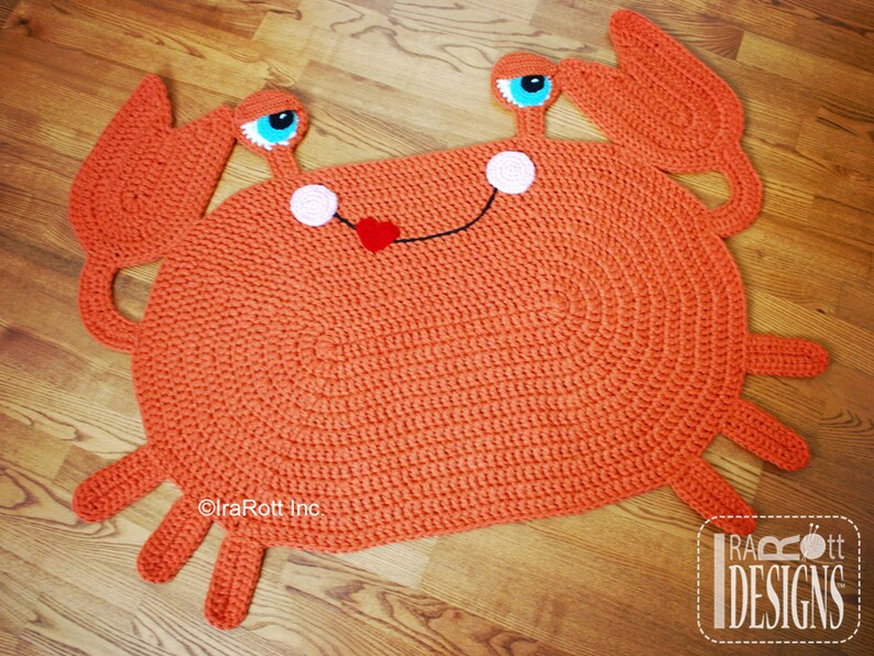 CROCHET PATTERN Cranky Crab Animal Rug image 6