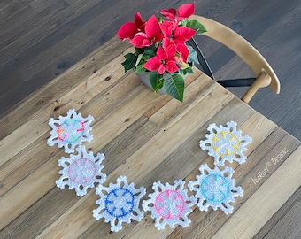 Crochet Snowflake Pattern PDF – Christmas Ornament, Snowflake Coaster, Holiday Decor, Festive Winter Decoration