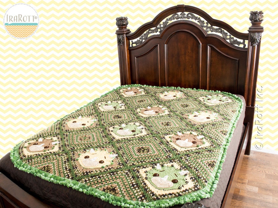 40 Dinosaur Blanket Crochet Patterns to Stitch for Kids, Nurseries, and Dino Fans 3 Crochet Pattern Tops The Triceratops Dinosaur Blanket