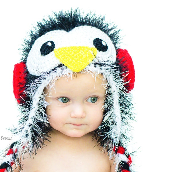 CROCHET PATTERN Furry Penguin Hat