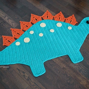 CROCHET PATTERN Spiky the Stegosaurus Dinosaur Animal Rug