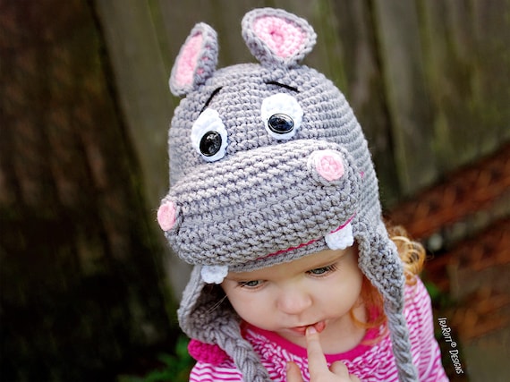 CROCHET PATTERN Happy Hippo the Hippopotamus Animal Hat Etsy