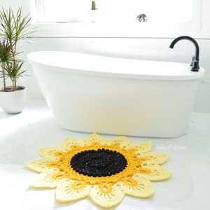 CROCHET PATTERN Sunflower Power Doily Rug image 3