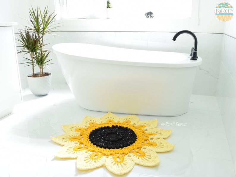 CROCHET PATTERN Sunflower Power Doily Rug image 3