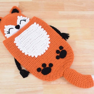 Crochet Fox Hat and Cocoon Pattern – Newborn Photo Prop, Baby Sleeping Bag (PDF) image 3