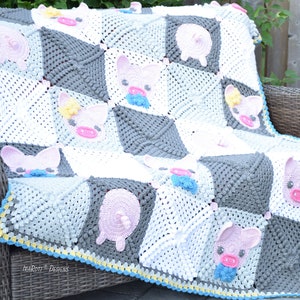 CROCHET PATTERN Pinky The Piggy Blanket image 6