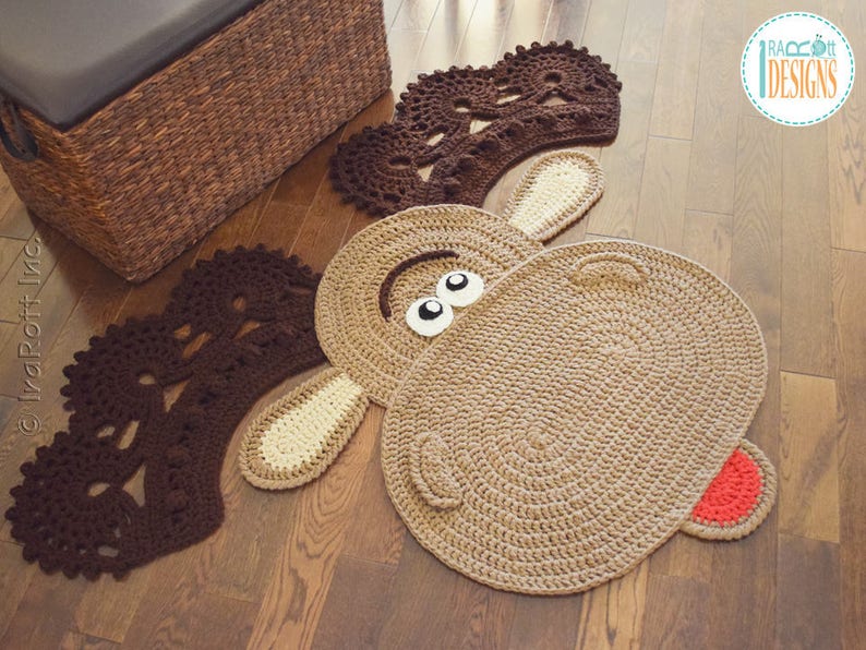 CROCHET PATTERN Eh Moose Animal Rug image 4