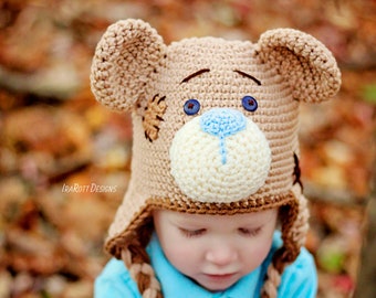 CROCHET PATTERN Classic Teddy Bear Animal Hat