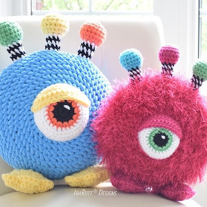 CROCHET PATTERN Neon The Gumball Monster Toy-Pillow image 1