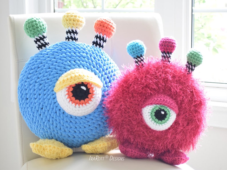 CROCHET PATTERN Neon The Gumball Monster Toy-Pillow image 1