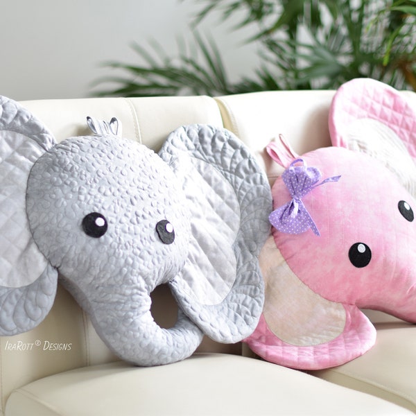 QUILTING PATTERN Josefina and Jeffery Elephant Pillow