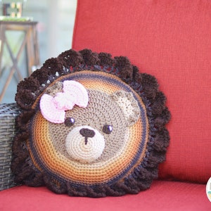 CROCHET PATTERN Cuddles The Classic Bear Pillow image 3