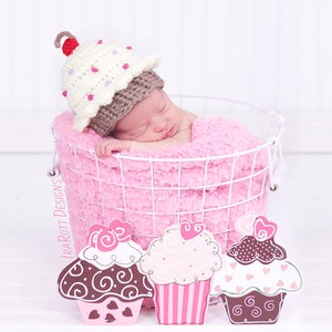 CROCHET PATTERN Cupcake Beanie With Cherry on Top