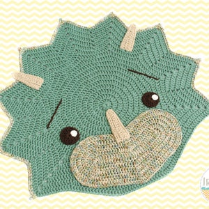 CROCHET PATTERN Triceratops Dinosaur Animal Rug image 5